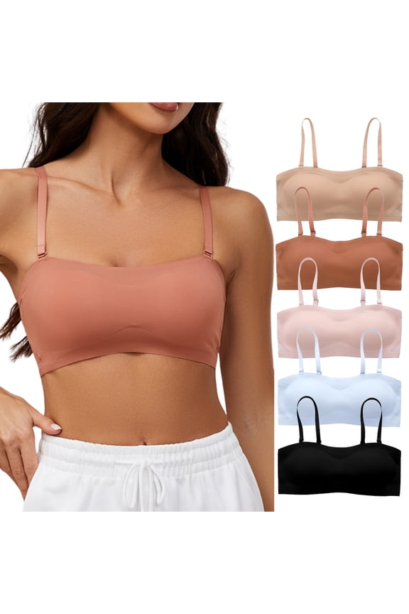 Bras for Women Comfort Seamless Bra, Adjustable Straps Bra, Wireless Everyday Bras with Removable Pads for Women, 5 Pack