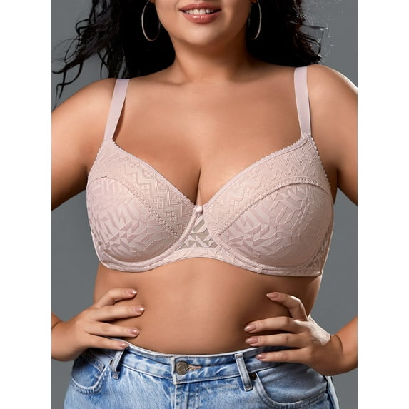 LJVOGUES Lace Bras for Women Full Coverage Underwire Bras Plus Size Lifting Lace Bra for Heavy Breast