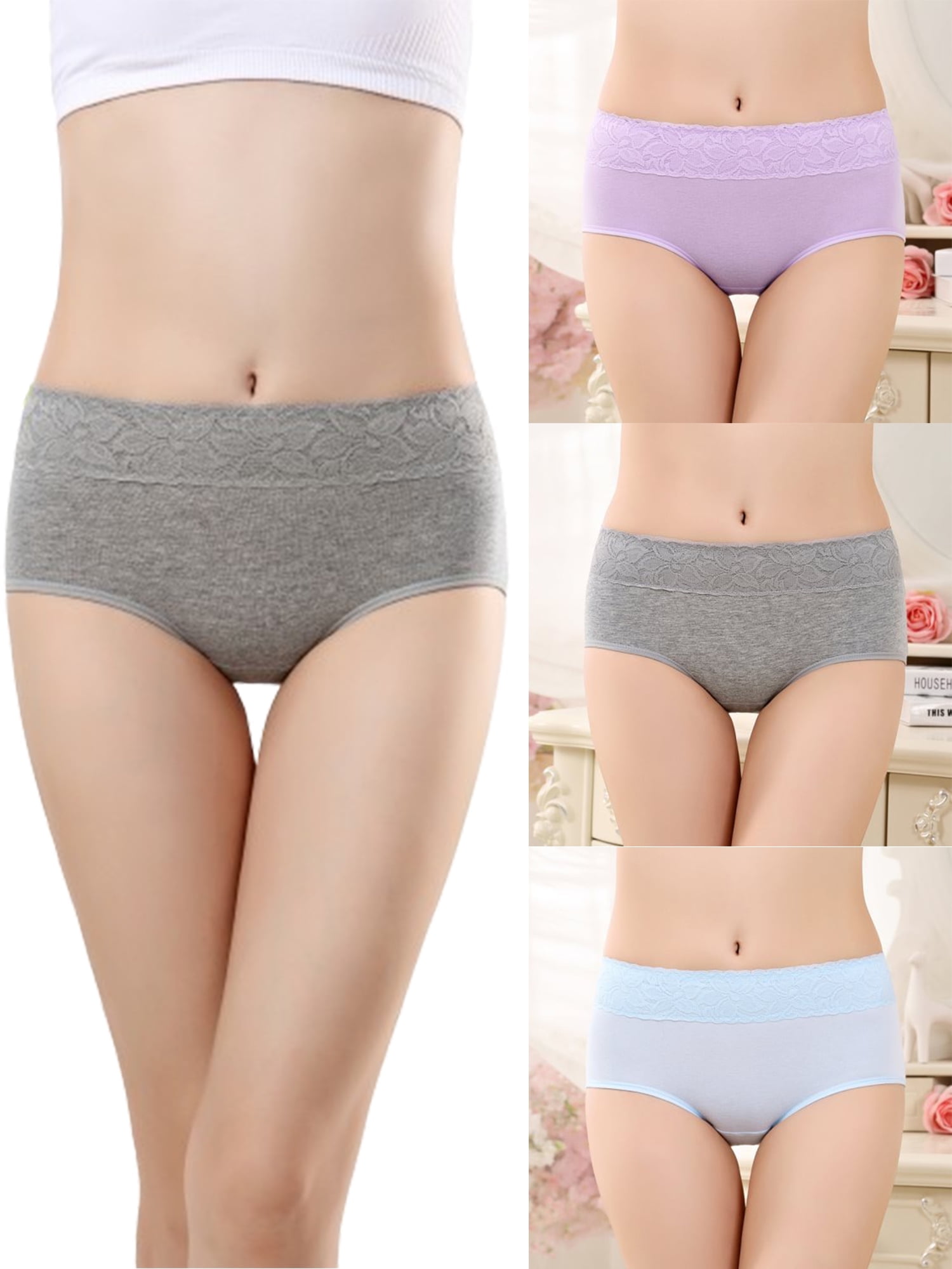 LJVOGUES Postpartum & Period Support Panties for Women 3 Pack Breathable, High Absorbency