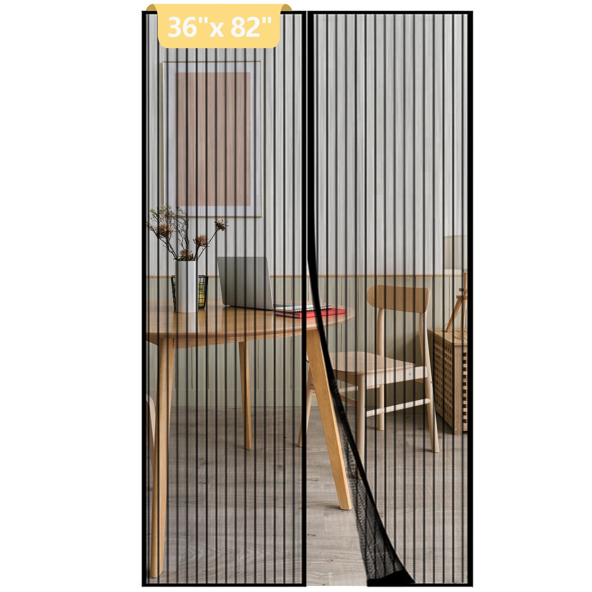 LJZOPU Magnetic Mesh Screen Door Curtain,Heavy Duty Polyester Material ...