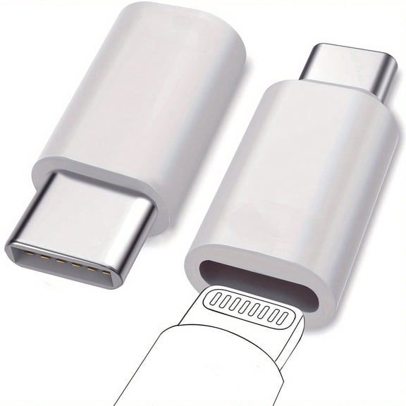 LJing 2-Pack Lightning Female To USB-C Male Adapter, Charging & Data Transfer Converter
