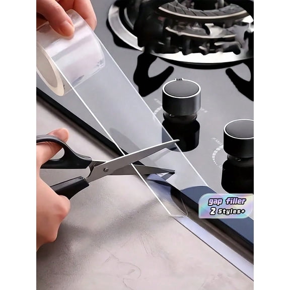 LJing Clear Self Adhesive Caulking Strip Tape  Waterproof Gap Filler & Edge Protector for Kitchen, Bathroom, Sink & Bathtub, Anti-Mold Seal Strip (1 Roll, 118in x 1.96in)