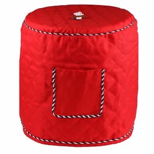 LJing Dust Cover Compatible with 6 Quart Instant Pot, Washable Rice Cooker Cover, Stain Resistant Appliance Protector (Red)