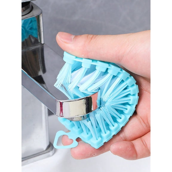 LJing Flexible Bendable Cleaning Brush, Soft Bristle Scrubber For Bathroom & Kitchen - Blue 1pcs