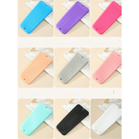 LJing Hanging Silicone Heat Resistant Mat & Hair Straightener Storage Bag Combo, Mini Travel Cosmetic Organizer for Flat Iron, Curling Iron, Salon Tools & Makeup Brushes