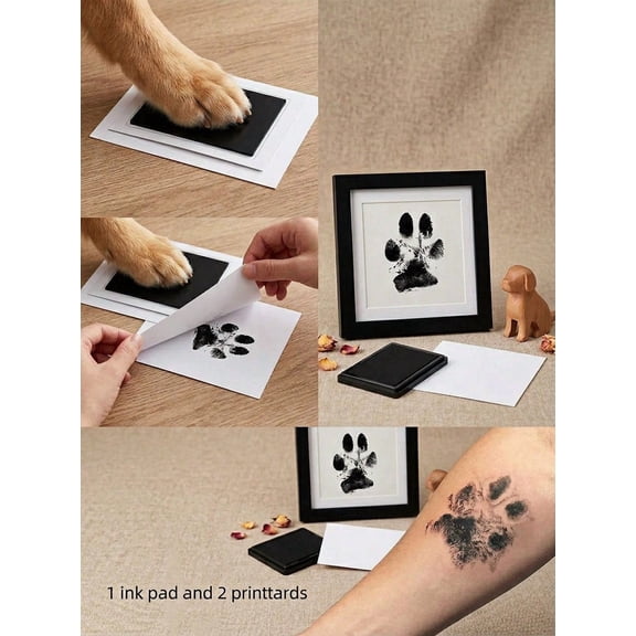 LJing Pet Paw Print Kit, DIY Ink Pad & Imprint Cards For Dogs And Cats, Meaningful Keepsake Gift For Halloween, Thanksgiving & Christmas