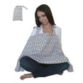 thumbnail image 1 of LK Baby Breastfeeding Nursing Cover Apron Privacy Cover Pumping Supplies for New Moms with Matching Travel Pouch Multi Use Lightweight Soft Cotton - Great Baby Shower Gift in Gray, 1 of 3