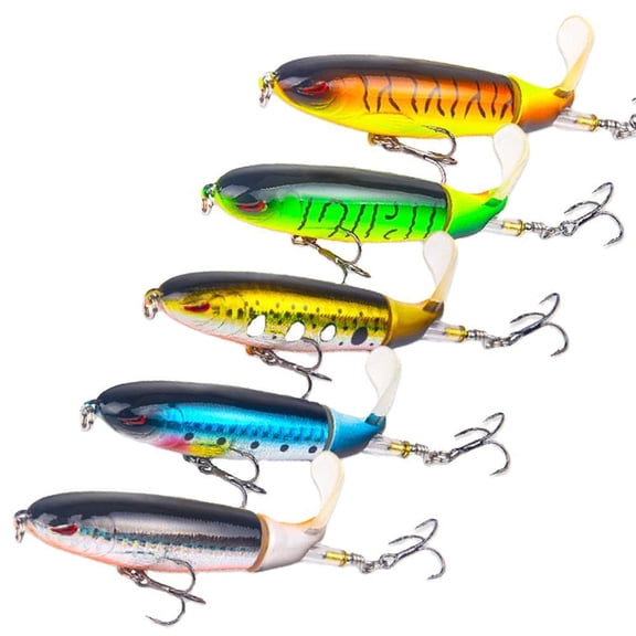 (LK-LTD)-- 5-piece Set 13g 10cm Top Pencil Spinning Tail Hard Bait Freshwater Sea Bass Trout Lure **--( hj;'jtg)