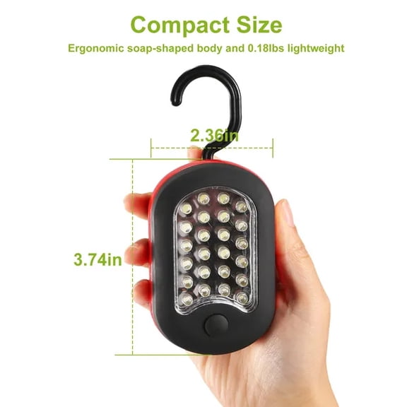 (LK-LTD)-- Compact Work Light 27LEDs Hang Lights Portable Magnetic Flashlight With Hook For Camping Hiking Emergency **--（ jk';k）