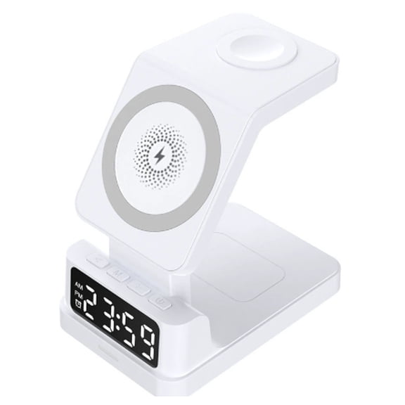 Magnetic Three-in-one 15W Wireless Charger With Clock