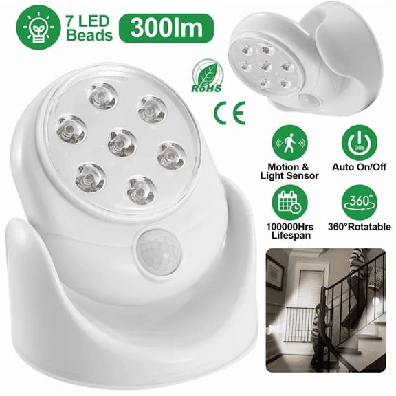 (LK-LTD)--Wireless LED Spotlight 90 Degree Motion Sensor Night Lamp.--(r251,k4;4.mn)