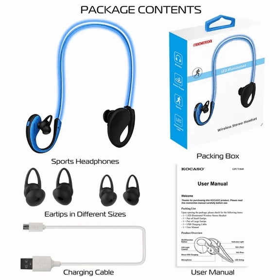 (LK-LTD)--Wireless Sports Headsets Wireless V4.1 Neckband Earphones HD Stereo Sweat-proof Headphones Earbuds.--（gf1n4,4['\p4）