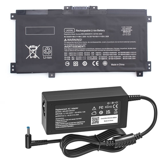 LK03XL Laptop Battery and 65W Charger, L09281-855 916814-855 Battery Compatible With HP Envy X360 15M-BP 15M-BQ 15M-CP 15M-CN 15T-CN 15Z-CP 15-CR 17-AE 17M-AE 17-BW 17-CE 17M-BW 17M-CE Series