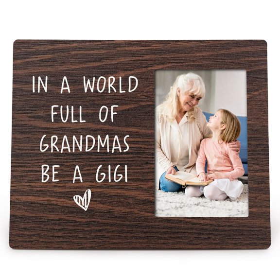 LKETW Funny Gigi Gifts 4X6 Picture Photo Frames, In A World Full Of Grandmas Be A Gigi Wood Photo Frame, MotherS Day Birthday Grandma Gifts Picture Frame for Wall Tabletop Display A101
