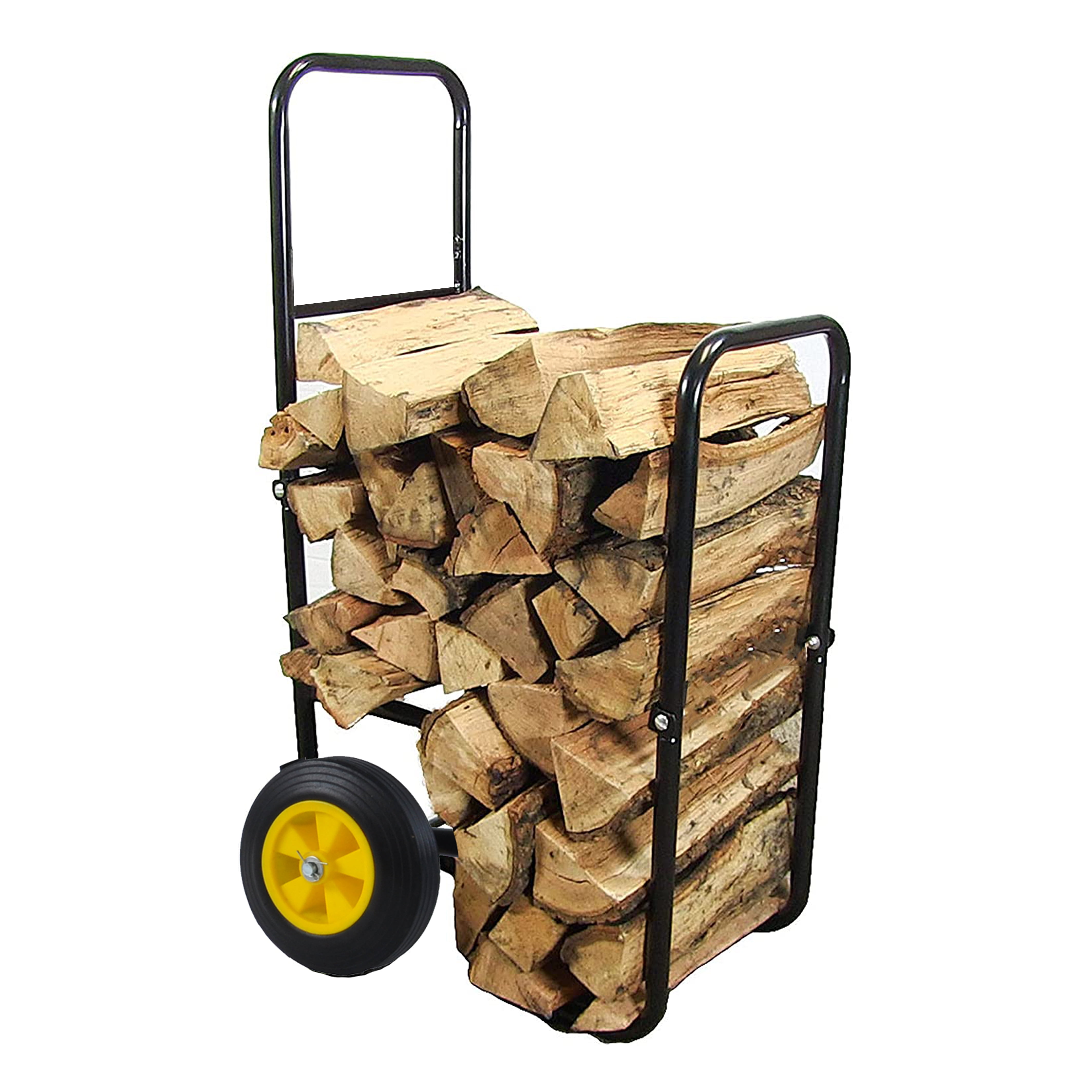 LKIJYG Outdoor Metal Firewood Log Cart Indoor Fireplace Wood Storage Rack Holder with Wheels and Cover Walmart