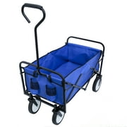 LKIJYG Folding Multi-functional Garden Cart Wagon, Blue