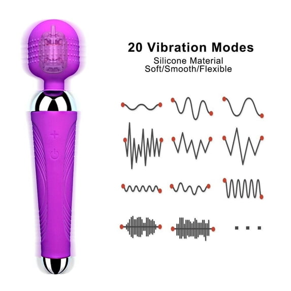 LKIUYNN Handheld Personal G-spot Vibrator Rechargeable Adult Sex Toy,20 Vibration Modes Clitoral Stimulation AV Massager Stick Women
