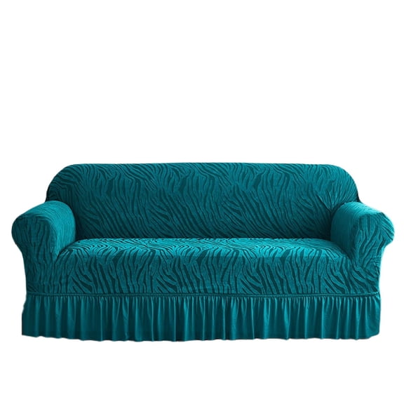 LKJYER 1 Piece Polyester Couch Cover Universal High Stretch Durable Sofa Cover Machine Washable Furniture Protector with Skirt for Living Room