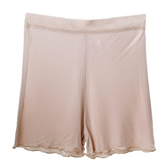 LKJYER 100% Mulberry Silk Women's Shorts Boxer Briefs Underwear High Waist Boyshorts Panties Soft Loose Daily Sleep Underpants