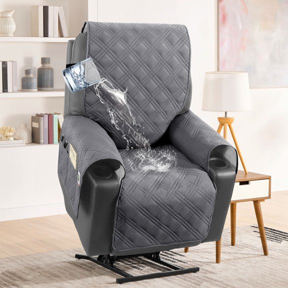 LKJYER 100% Waterproof Power Lift Recliner Chair Cover Non-Slip Electric Reclining Cover for Recliner Chair Washable Power Lift Recliner Cover Stay in Place Ideal Furniture Protector