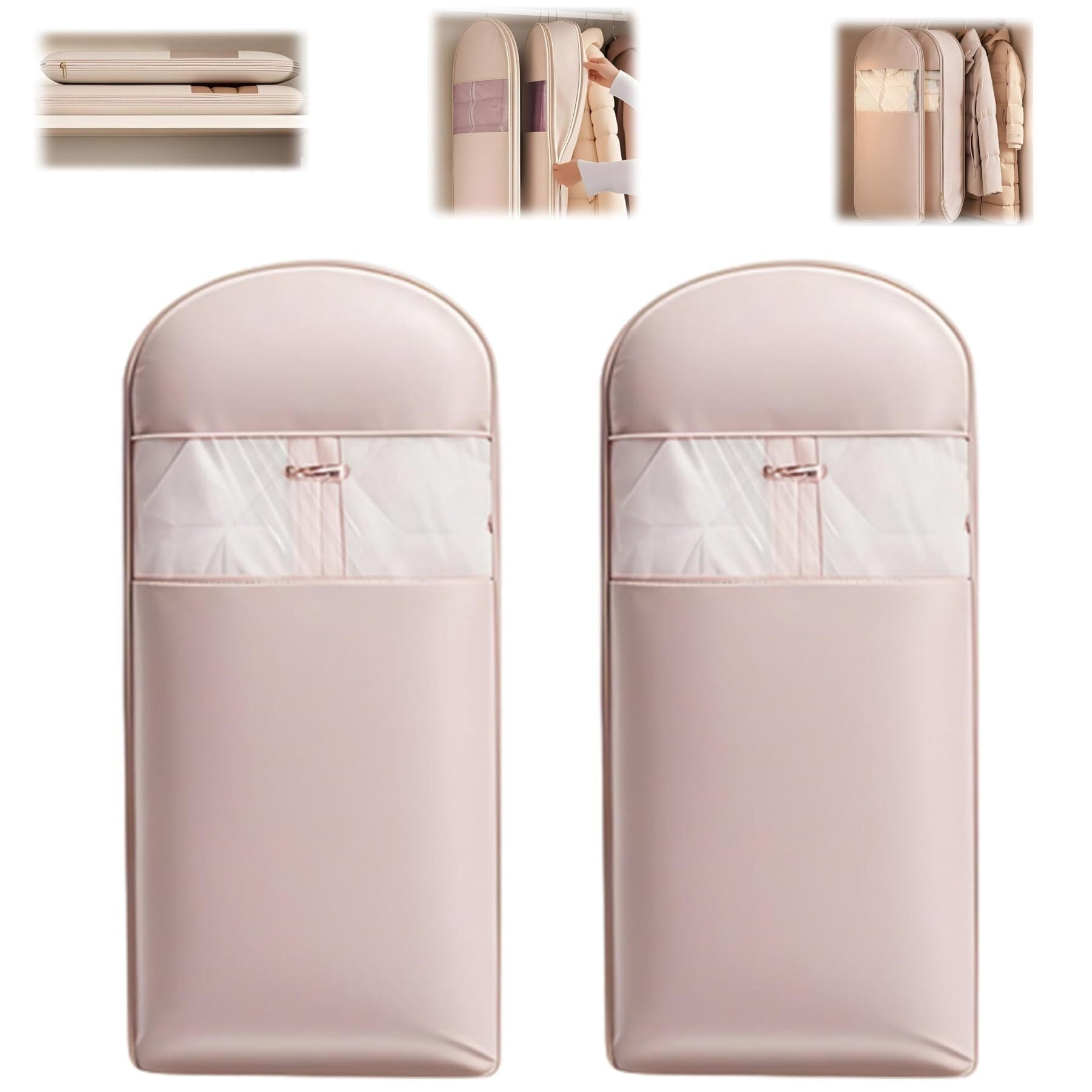 LKJYER 2025 Space Saving Hanging Garment Bag with Self Compression Zipper, Coat Storage Bag Hanging,Hanging Garment Bag With Self Compression Zipper