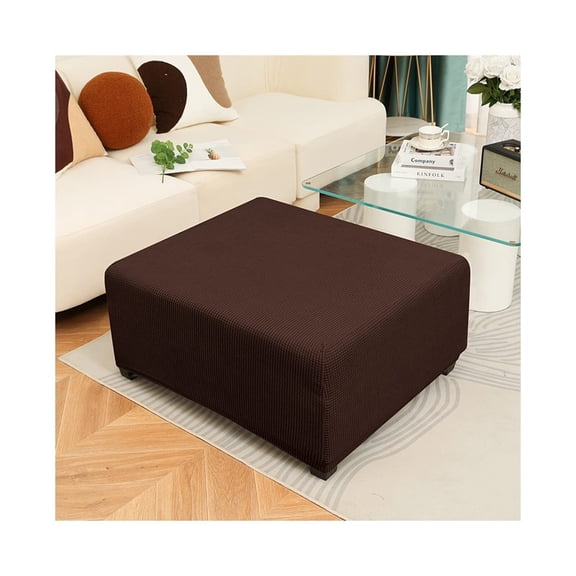 LKJYER Anti-Slip, Rectangle, Wear-Resistant, Removable, Washable Ottoman Cover Slipcover Rectangle Footrest Sofa Slipcovers Stool Cover Footstool Protector Covers Feature Stretch