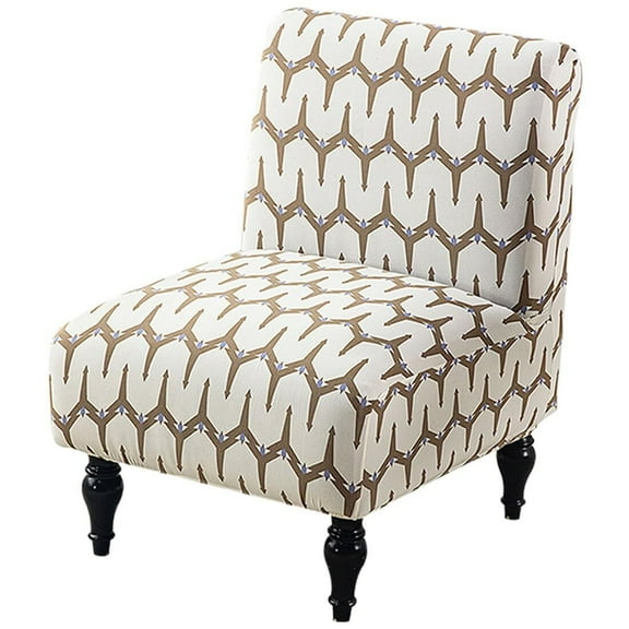 LKJYER Armless Accent Chair Cover Stretch Spandex Slipper Chair Covers Removable Non-Slip Silp Cover for Accent Chairs Without Arms for Living Room Hotel