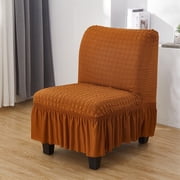 LKJYER Armless Accent Chair Slipcover, Stretch Armless Chair Cover Furniture Protector Cover for Living Room Hotel, Machine Washable
