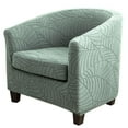 thumbnail image 1 of LKJYER Club Chair Covers Slipcover 2 Piece, Leaf Jacquard Stretch Tub Chair Cover Barrel Chair Covers Soft Armchair Sofa Cover Couch Furniture Protector, 1 of 6