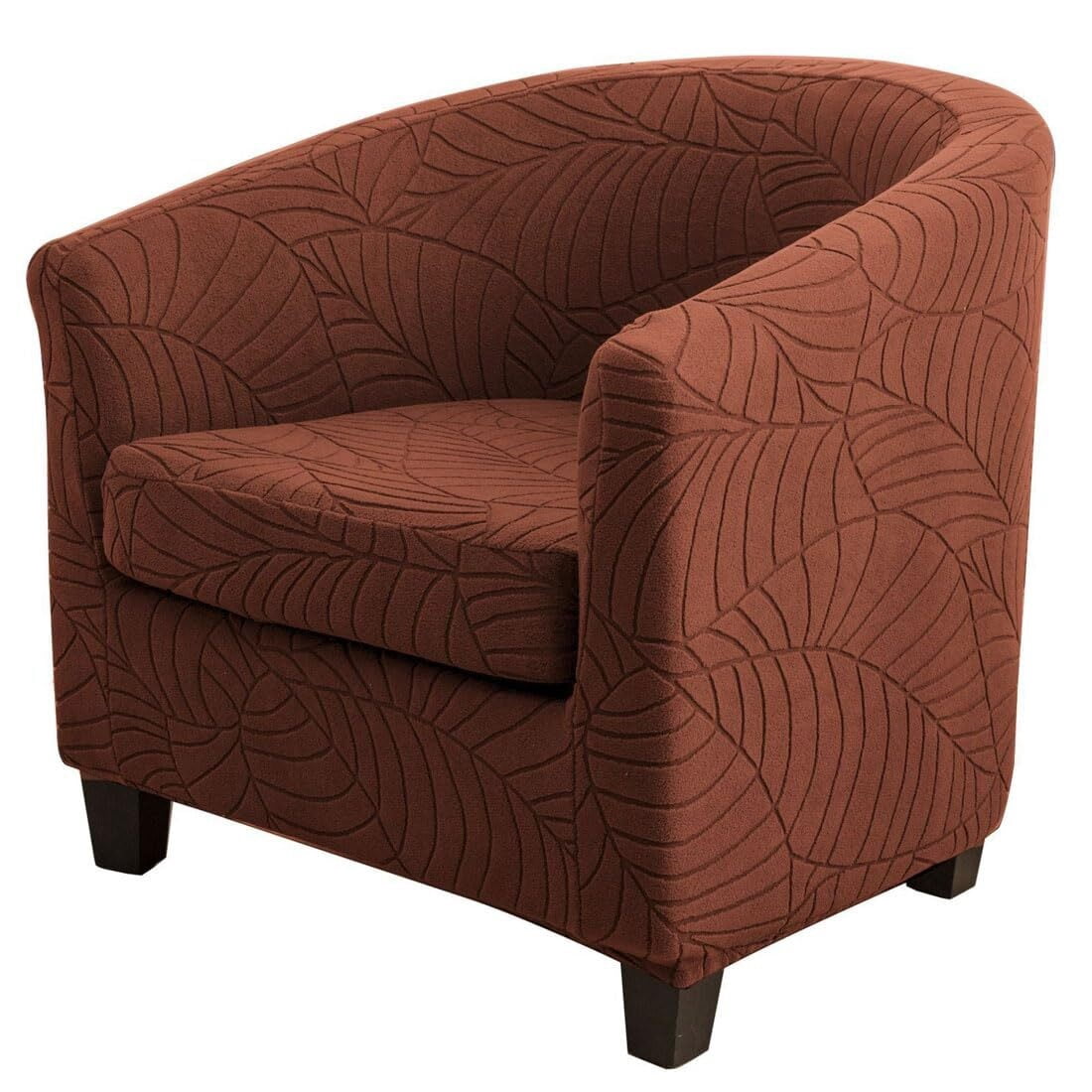 LKJYER Club Chair Covers Slipcover 2 Piece, Leaf Jacquard Stretch Tub Chair Cover Barrel Chair Covers Soft Armchair Sofa Cover Couch Furniture Protector