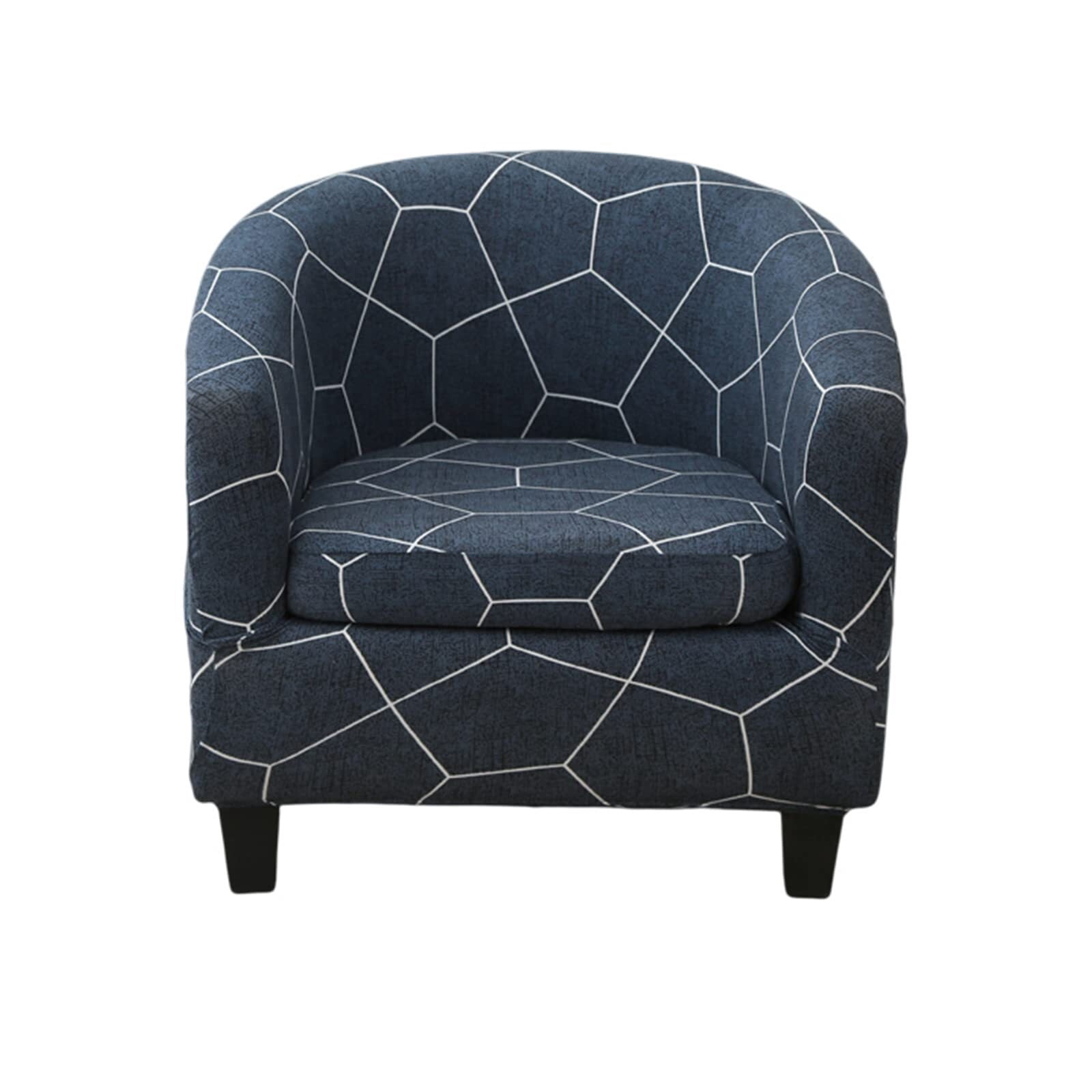 LKJYER Club Chair Slipcover 2 Piece Tub Chair Slipcover Stretch Barrel Chair Covers Printed Armchair Covers Removable Sofa Cover Couch Furniture Protector Arm Chair Cover for Living Room