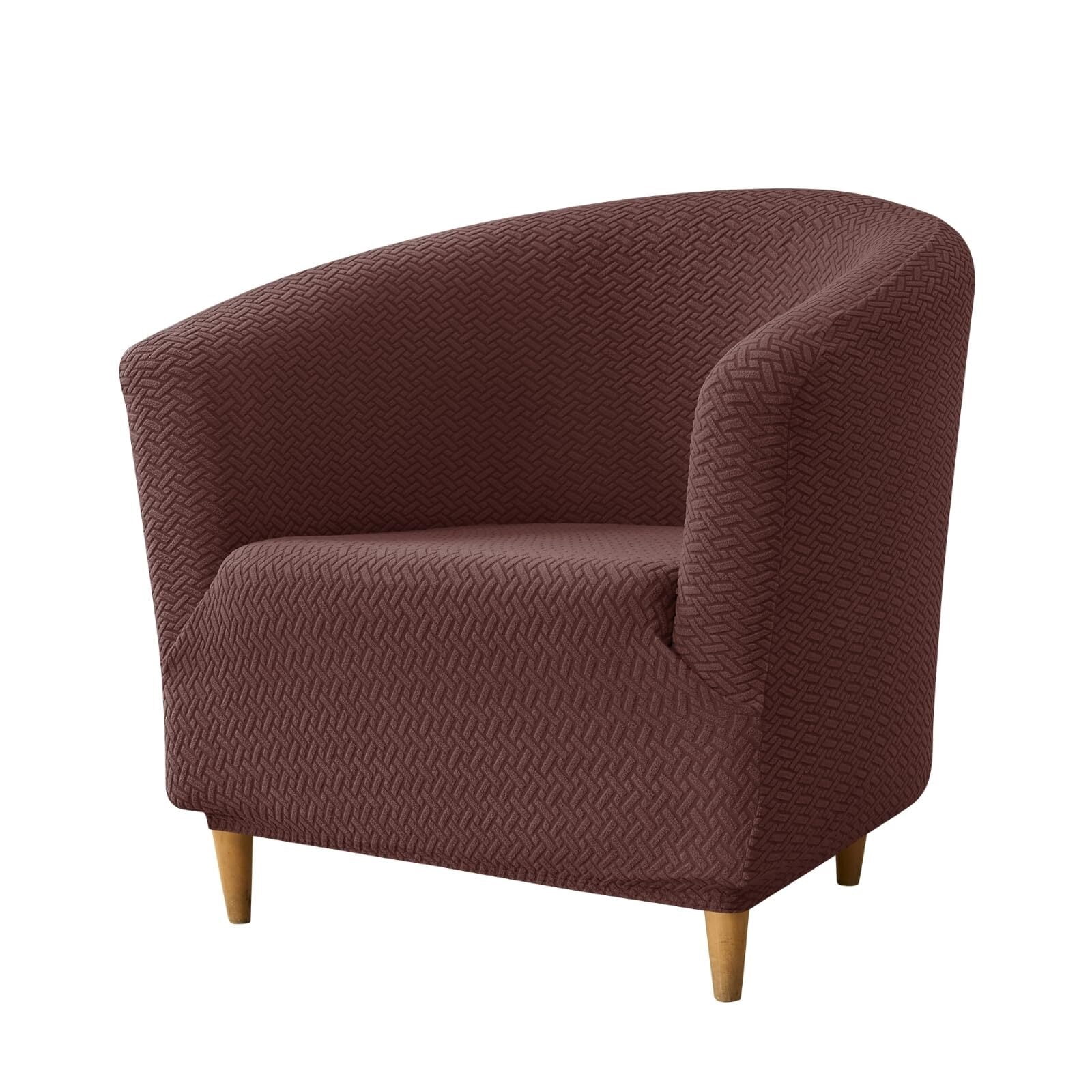 LKJYER Club Chair Slipcover Jacquard Barrel Chair Covers Stretch Tub Chair Slipcovers Soft Armchair Sofa Covers Removable Couch Cover Protector for Living Room Hotel Restaurant