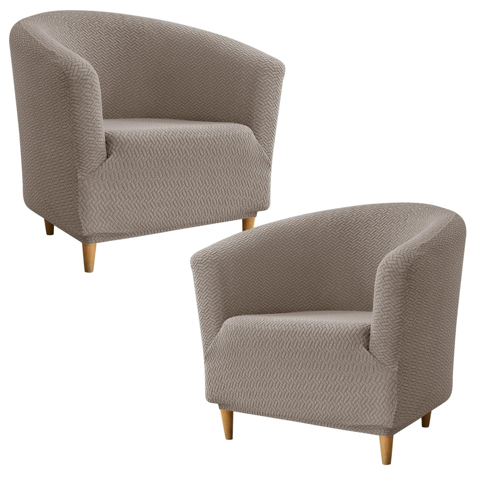 LKJYER Club Chair Slipcover Jacquard Barrel Chair Covers Stretch Tub Chair Slipcovers Soft Armchair Sofa Covers Removable Couch Cover Protector for Living Room Hotel Restaurant