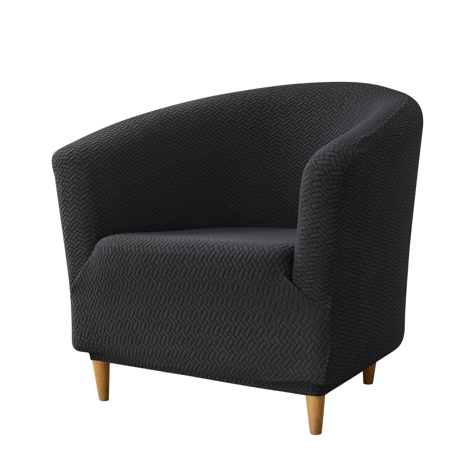 LKJYER Club Chair Slipcover Jacquard Barrel Chair Covers Stretch Tub Chair Slipcovers Soft Armchair Sofa Covers Removable Couch Cover Protector for Living Room Hotel Restaurant