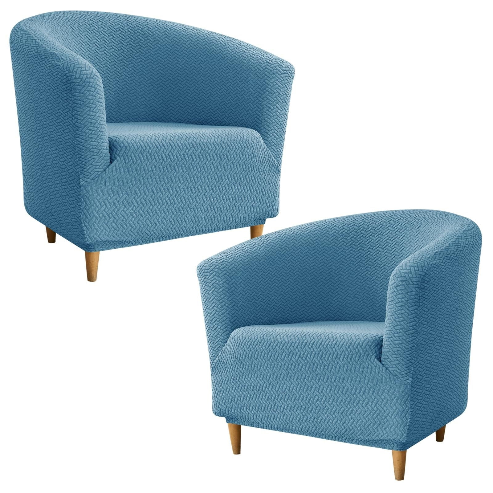 LKJYER Club Chair Slipcover Jacquard Barrel Chair Covers Stretch Tub Chair Slipcovers Soft Armchair Sofa Covers Removable Couch Cover Protector for Living Room Hotel Restaurant
