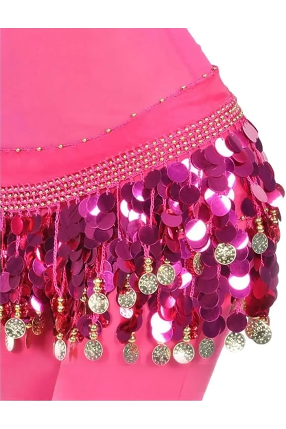 Dancer Sequins Tassels Skirt Women Belly Dance Hip Scarf Wrap Belt Dancer Female Show Costumes