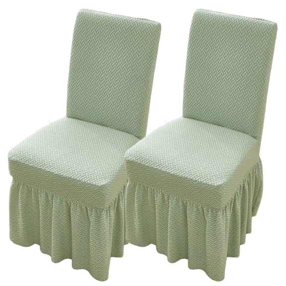 LKJYER Dining Chair Covers with Long Skirt,Chair Covers for Dining Room Set of 2/4/6,Universal Anti-Slip Chair Slipcovers for Kitchen Wedding Party Banquet