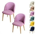 thumbnail image 1 of LKJYER Dining Room Chair Cover Curved Back Chair Cover Slipcover Round Chair Cover Solid Color Plaid Round Stool Cover Round Dining Chair Protective Cover for Dining Living Room Hotel, 1 of 7