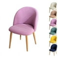 thumbnail image 1 of LKJYER Dining Room Chair Cover Curved Back Chair Cover Slipcover Round Chair Cover Solid Color Plaid Round Stool Cover Round Dining Chair Protective Cover for Dining Living Room Hotel, 1 of 7