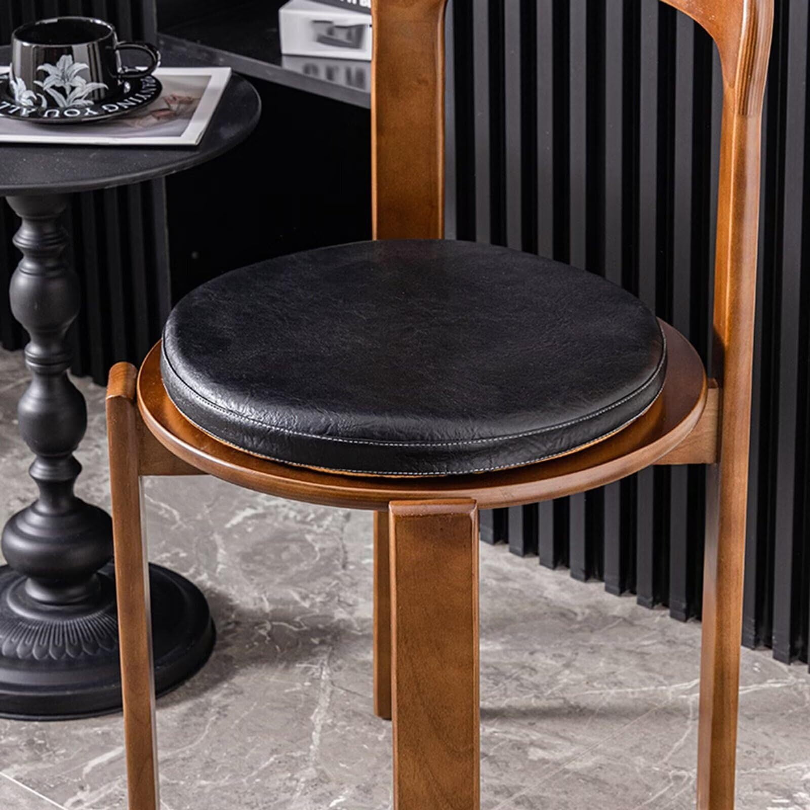LKJYER Dining Room Chair Pads Nonslip, Bar Stool Seat Cushions Rounded , Waterproof Chair Cushion for Outdoor Furniture, Bar Stool Cushion Round with Rubber Back and Zipper Cover