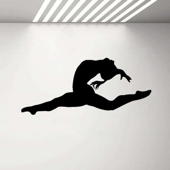 LKJYER Gymnastics Wall Sticker Girls Bedroom Sports Fitness Yoga Vinyl Sticker Dance Studio Bedroom Mural DIY Wall Sticker
