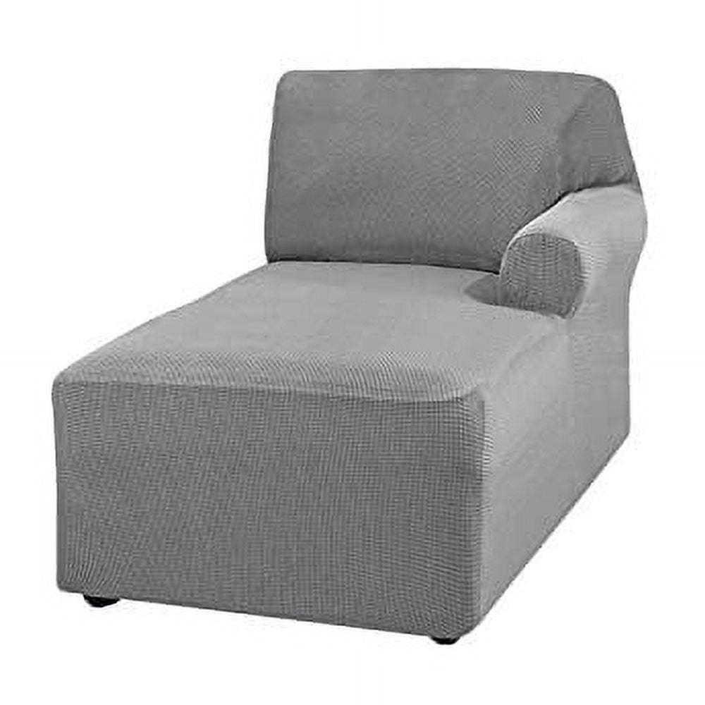 LKJYER Jacquard Chaise Lounge Cover,Modern Polar Fleece sectional Sofa slipcover,Stretch Left/Right Armchair Cover for loveseat L Shaped Sofa