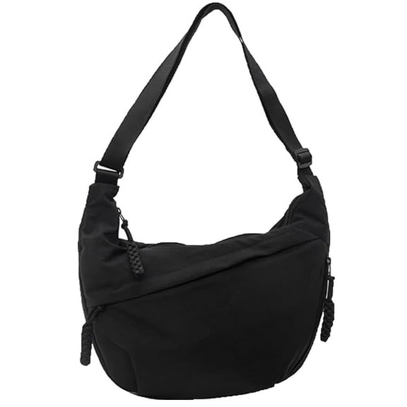 LKJYER Limorence Women's Fashion Plain Color Nylon Crossbody Hobo Bag, Crescent Crossbody Bag (Beige)