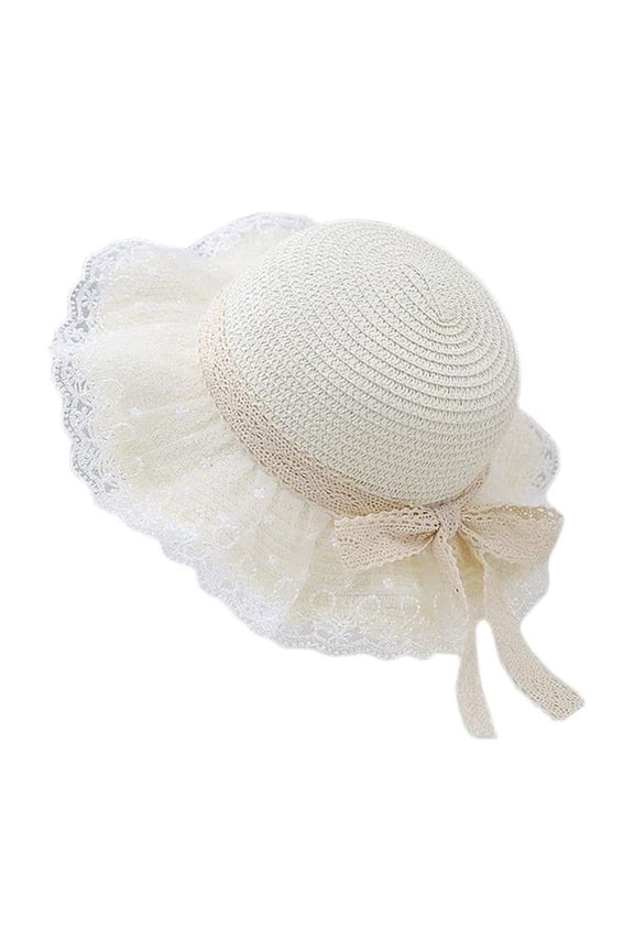 Little Girl Kids Breathable Summer Straw Hat Foldable UV Protection Bowknot Wide Brim Floppy Beach Sun Visor Hats