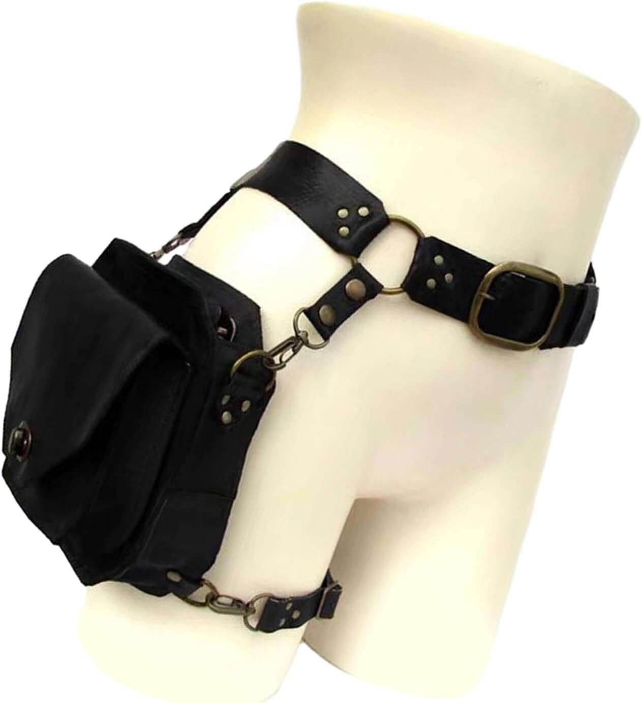 LKJYER Medieval Waist Belt Drop Leg Pack Steampunk Waist Pack Thigh Bag Leather Fanny Pack Motorcycle Waist Belt