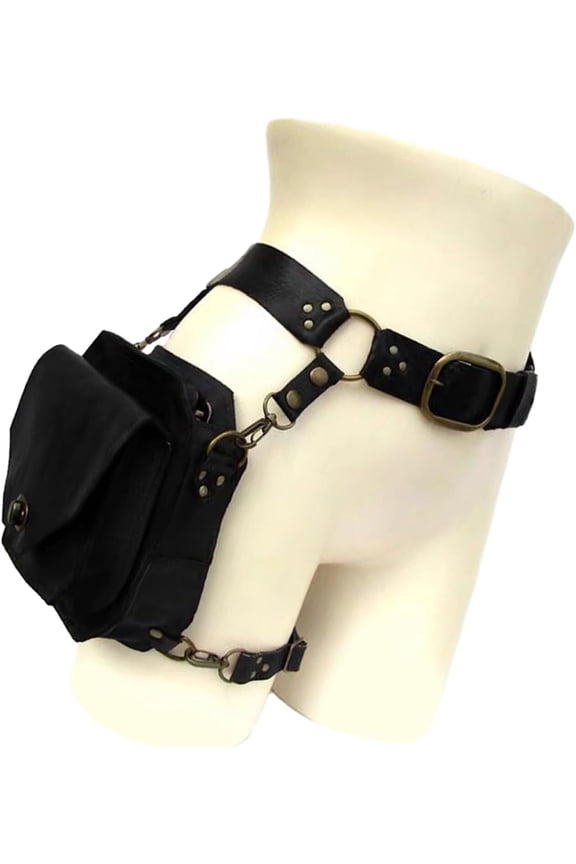 Medieval Waist Belt Drop Leg Pack Steampunk Waist Pack Thigh Bag Leather Fanny Pack Motorcycle Waist Belt
