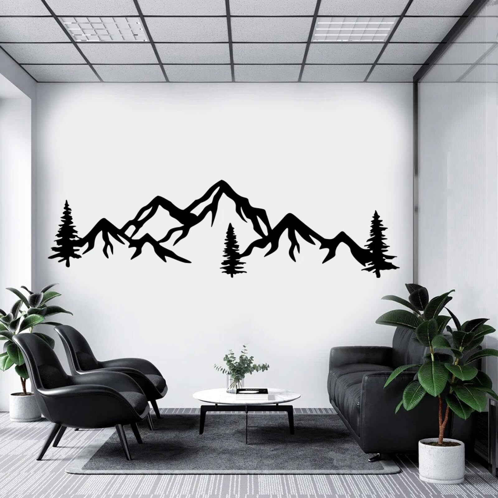 LKJYER Mountains Pine Tree Wall Sticker Jungle Forest Wildlife Forest Travel Adventure Bedroom Office playroom Art decal