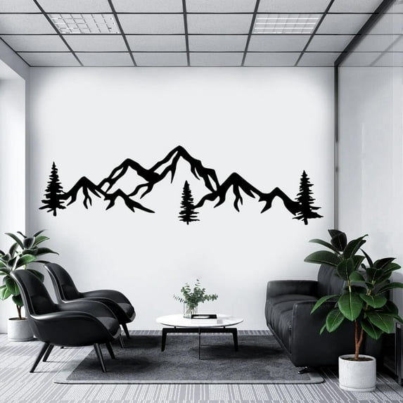 LKJYER Mountains Pine Tree Wall Sticker Jungle Forest Wildlife Forest Travel Adventure Bedroom Office playroom Art decal