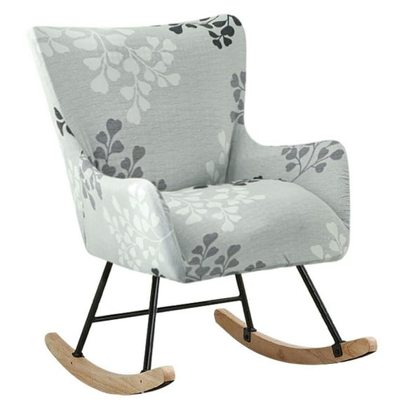 LKJYER Nursery Rocking Chair Cover Stretchable Glider Chairs Cover Slipcovers Printed Rocking Accent Armchair Slipcover for Living Room Bedroom Offices