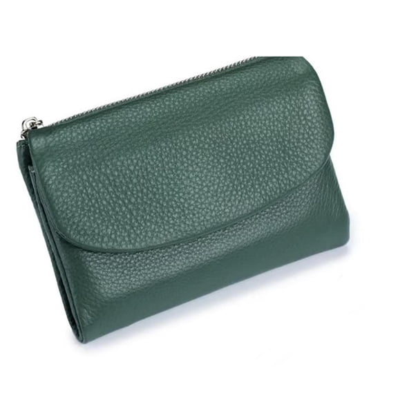 LKJYER Pebble Leather Wallet, Short Genuine Leather Purse for Coins and Cards, Multicolor Clutch for Women, Card Holder & Coin Purse